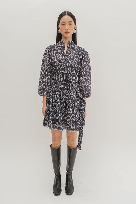 Solene Embroidery Balloon Dress
