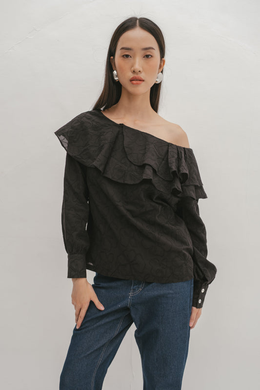 Cyme Ruffle Off-Shoulder Top